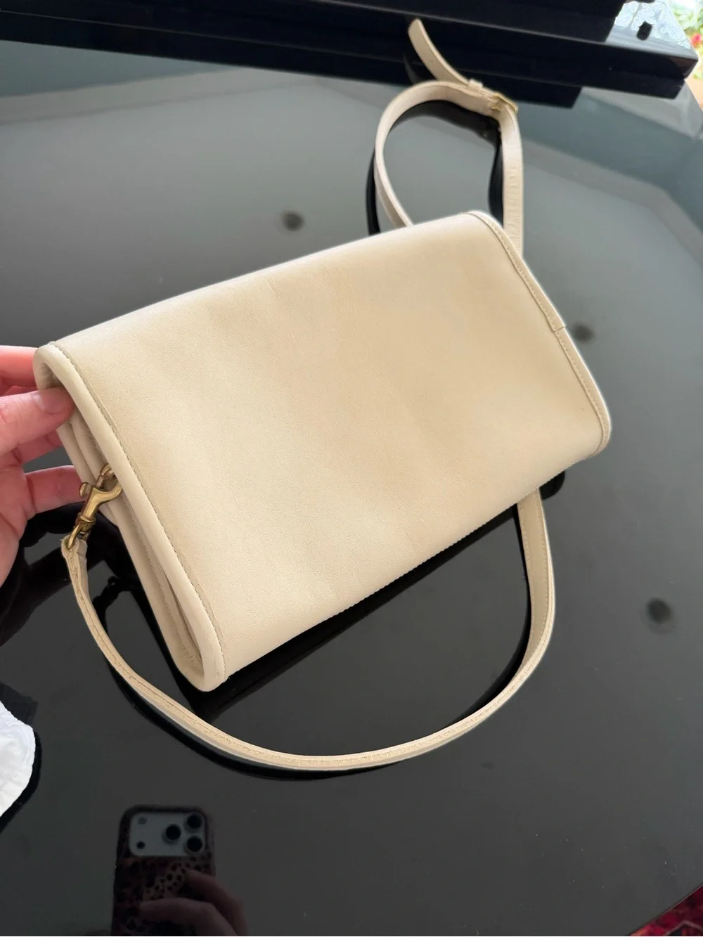 Coach Cream Leather Crossbody Bag